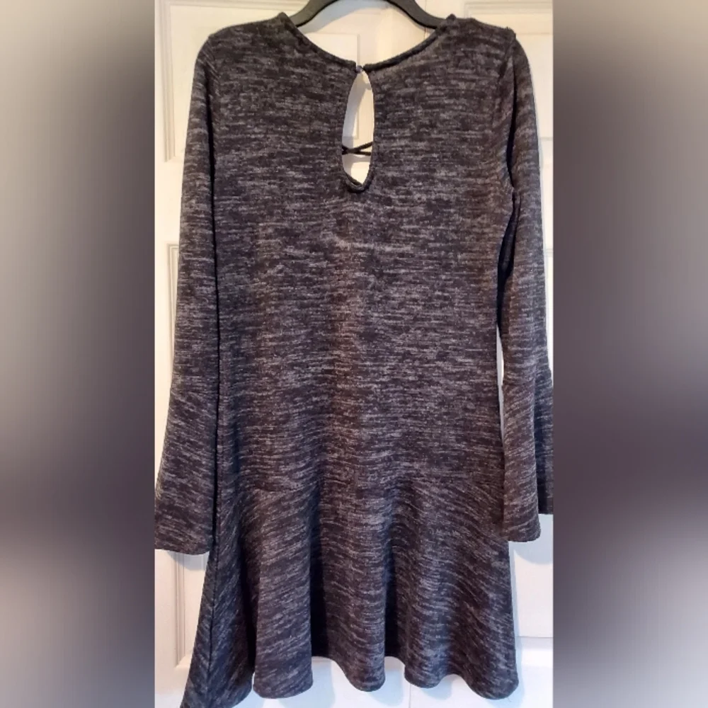 Derek Heart Gray Bell Sleeves Lace Up Neck Whimsigoth Goth Dark Fairy Y2K Large